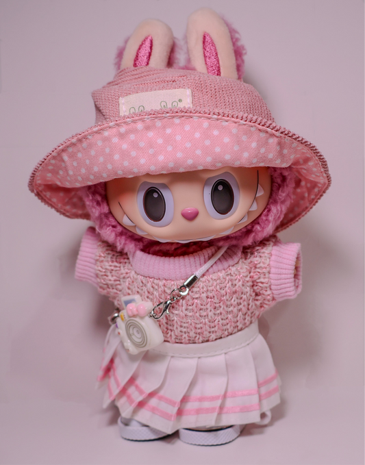 Sweet Pink Outfit – Knitted Sweater & Hat Collectible