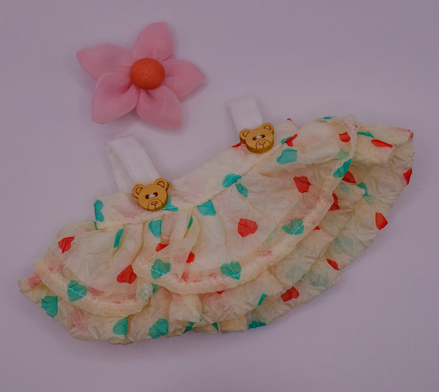 Labubu Yellow Outfit with Pink Flower