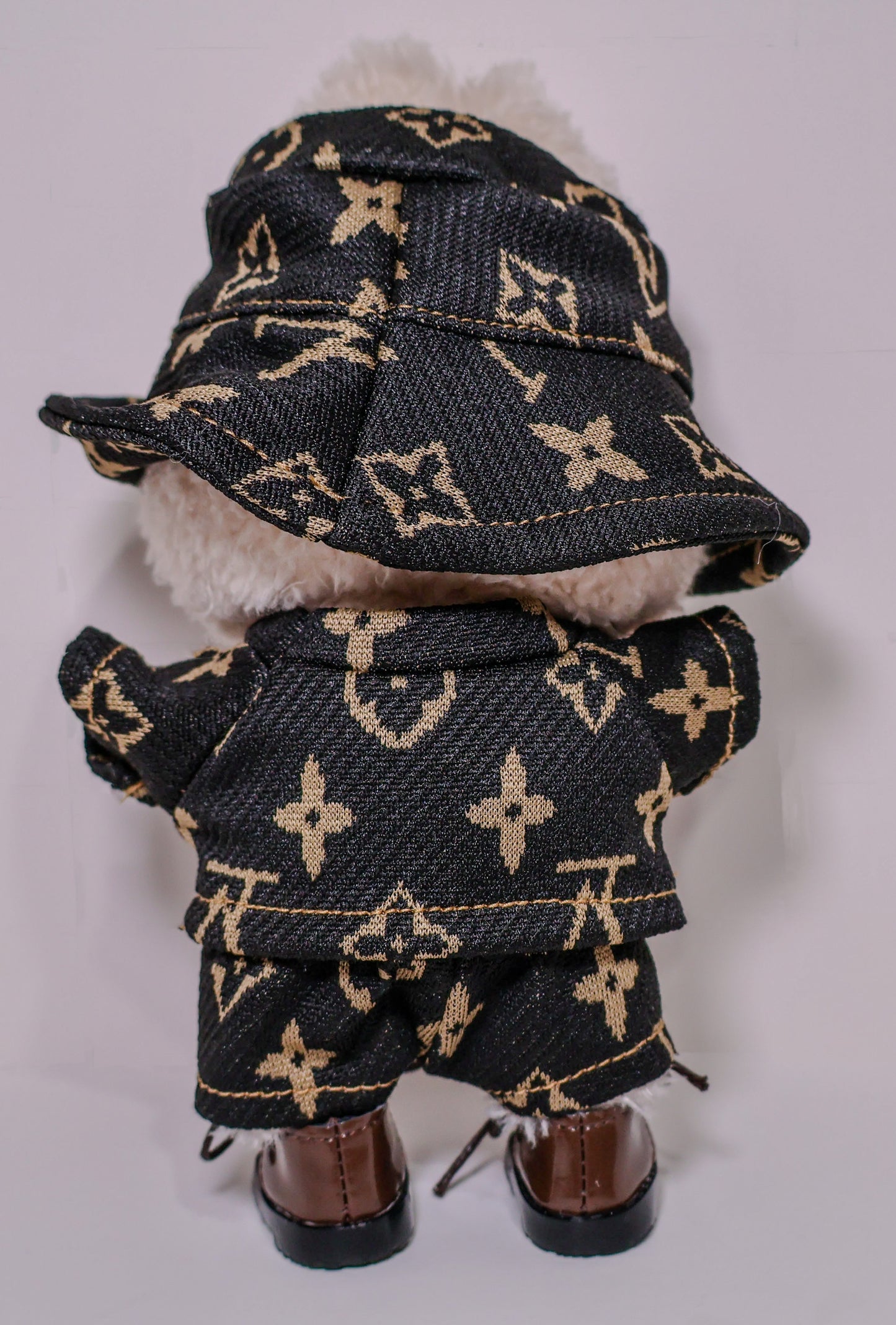 Black Monogram Outfit Set – Luxury Streetwear Style for Labubu