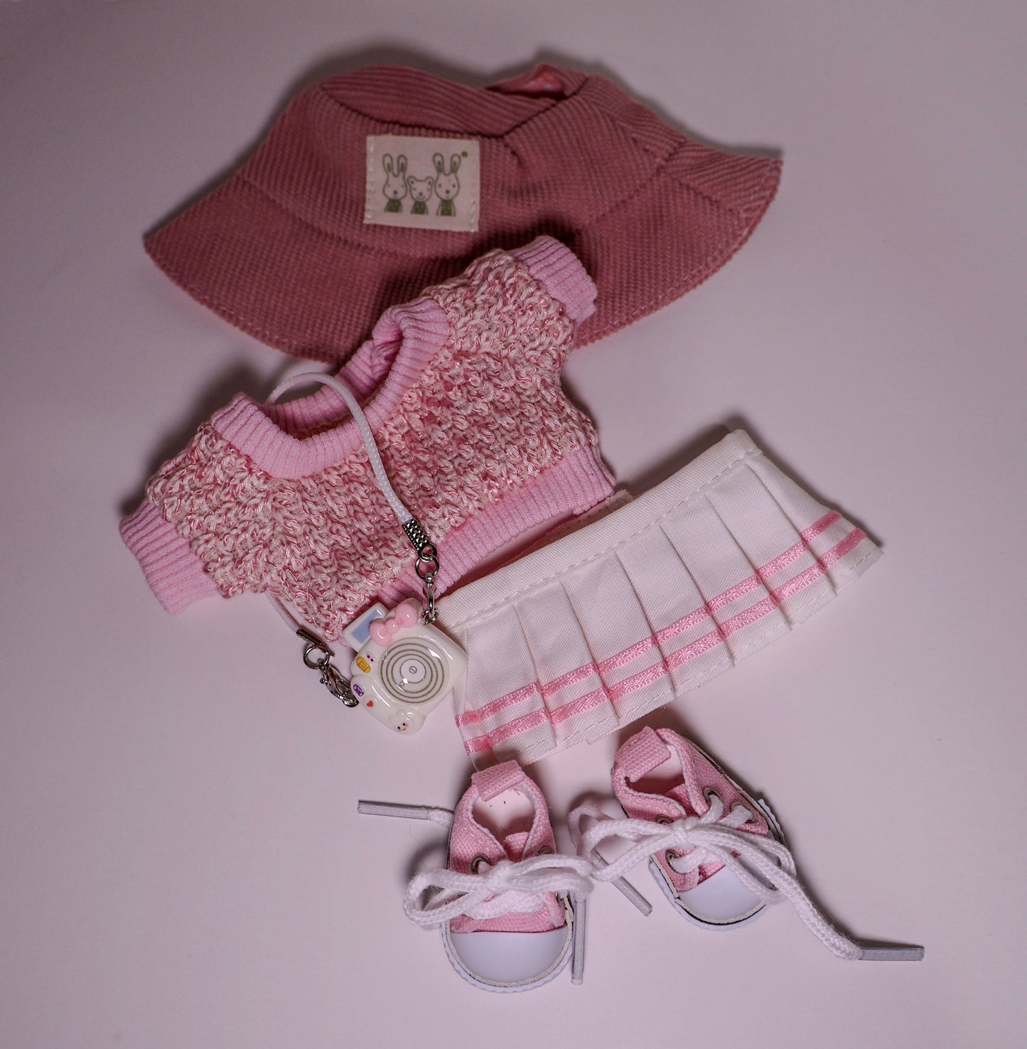 Sweet Pink Outfit – Knitted Sweater & Hat Collectible