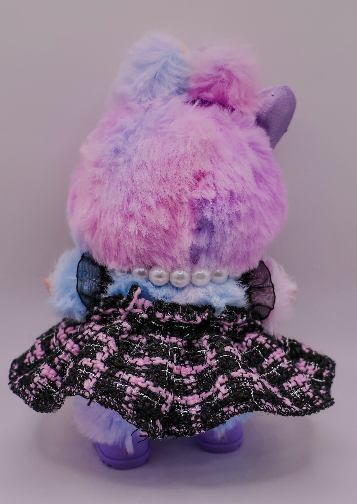 Purple Tweed Bow Outfit Set for Labubu