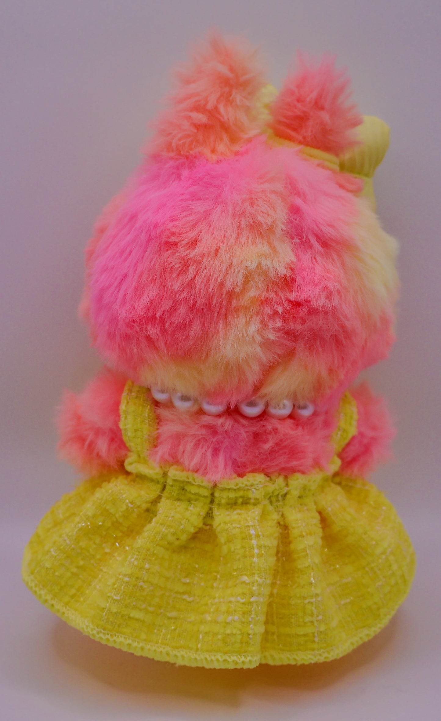 Yellow Tweed Bow Outfit Set for Labubu
