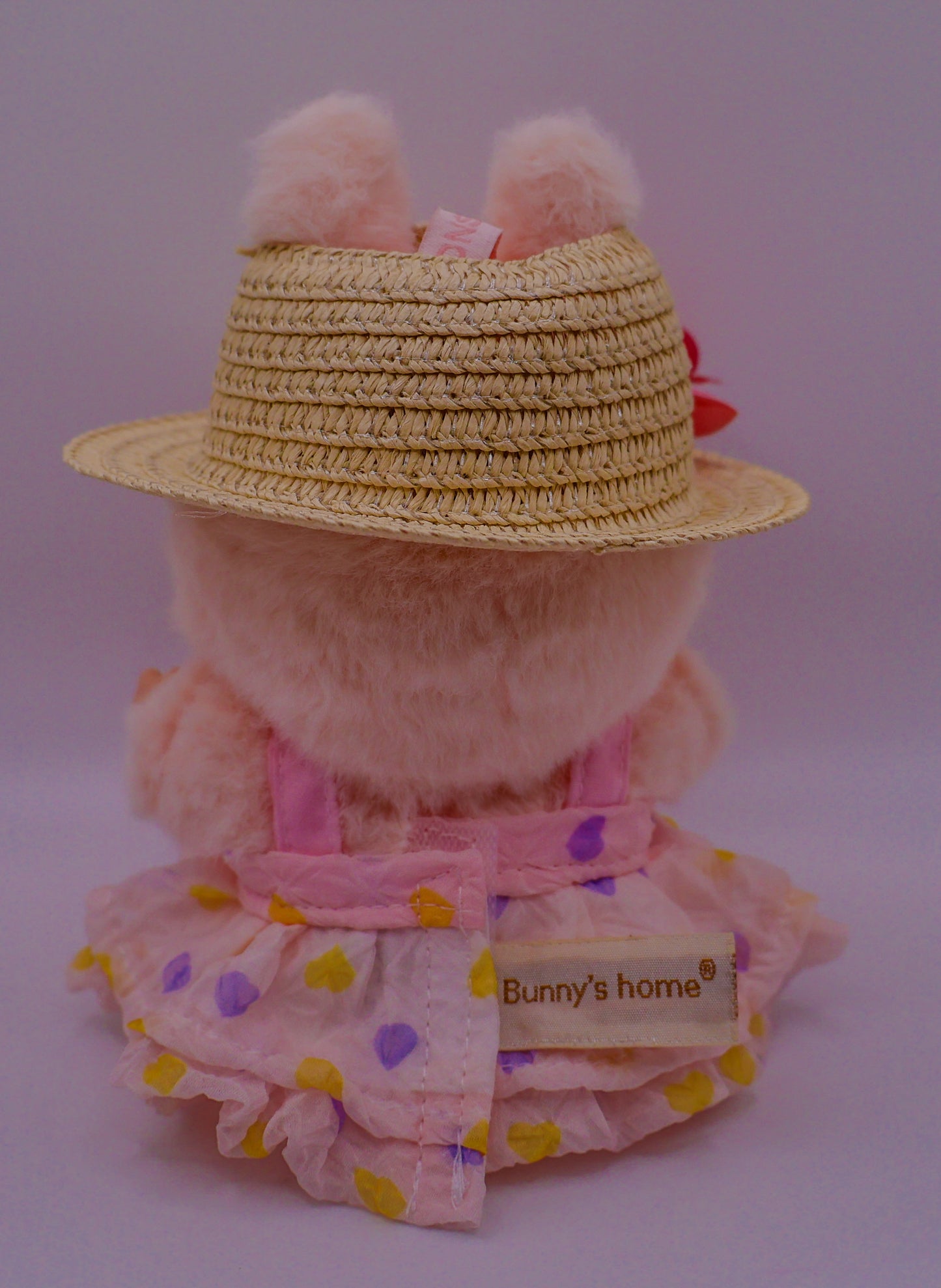 Pink Summer Labubu Outfit – Teddy Bear Dress & Floral Sunhat
