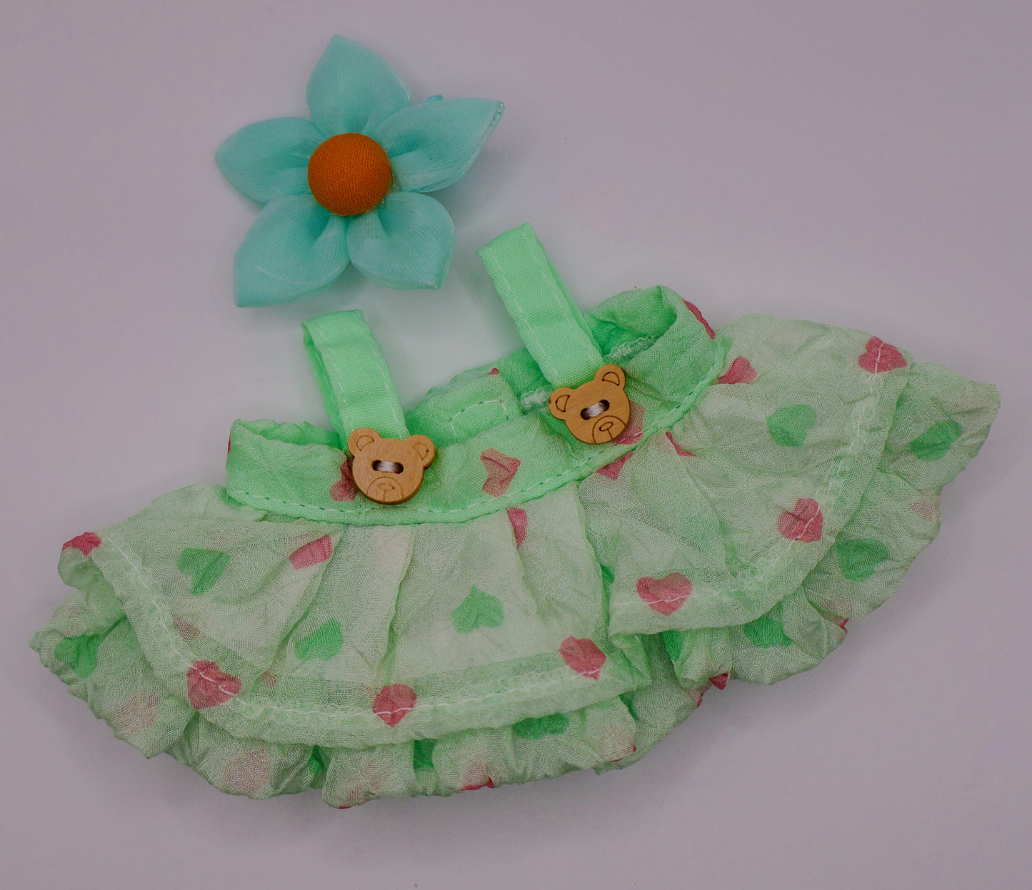 Labubu Mint Green Outfit with Aqua Flower